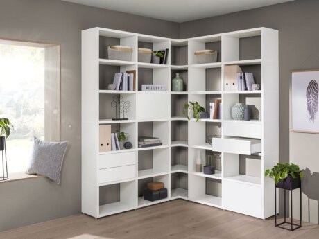 BOON L-5x6-P Corner Shelf | 166/166x218x33 cm