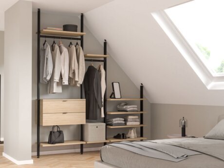 CLOS-IT D-254 Regal Dachschräge | Dekor eiche