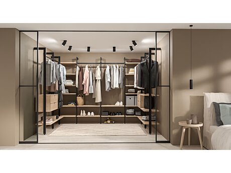 CLOS-IT W-808 Offener Kleiderschrank | Dekor eiche