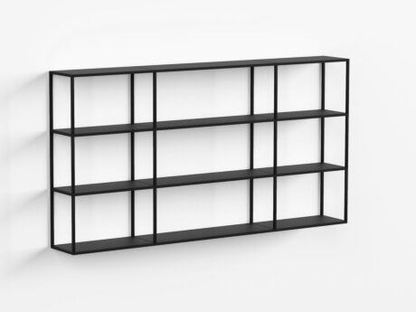 LIUM MIX-3x3 Étagère suspendue | Décor noir
