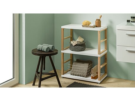 MAXX 1x2 Regalsystem | 60x76x33 cm (LxHxT) | Dekor weiß