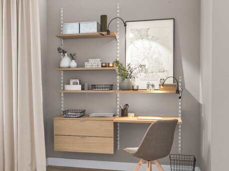 ON-WALL L-203 Opbergsysteem | 161x200x52 cm | Decor eik