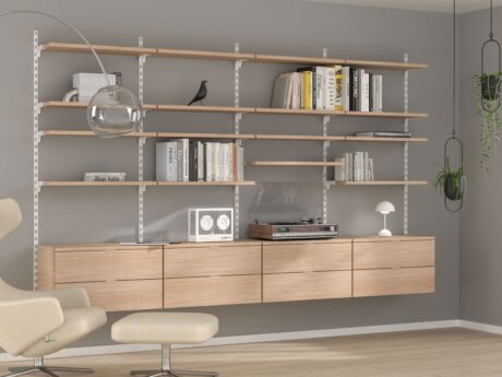 ON-WALL L-405 Bücherregal Wand | 321x200x44 cm | Motto Bücher