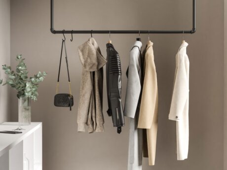 PIPE D-01 Kleiderstange Decke | schwarz