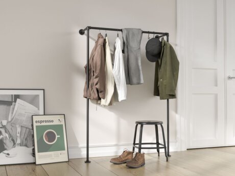 PIPE W-100 Clothes rack | black | Decor black