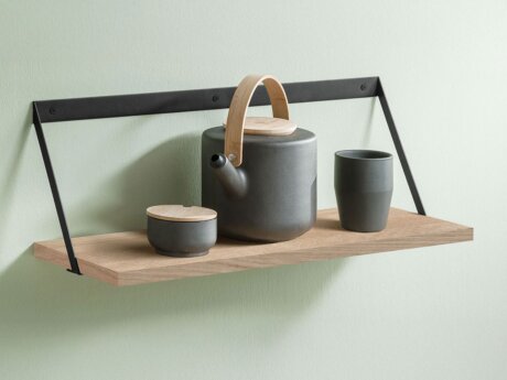 VINTAGE+EDGE Hanging Shelf | 60x20 cm | Decor oak