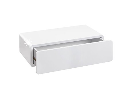 CASSY Wandregal mit Schublade | 51x27x14 cm | weiß hochglanz