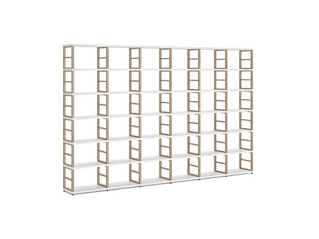 MAXX 6x6 Regalsystem | 345x218x33 cm (LxHxT) | weiß/eiche