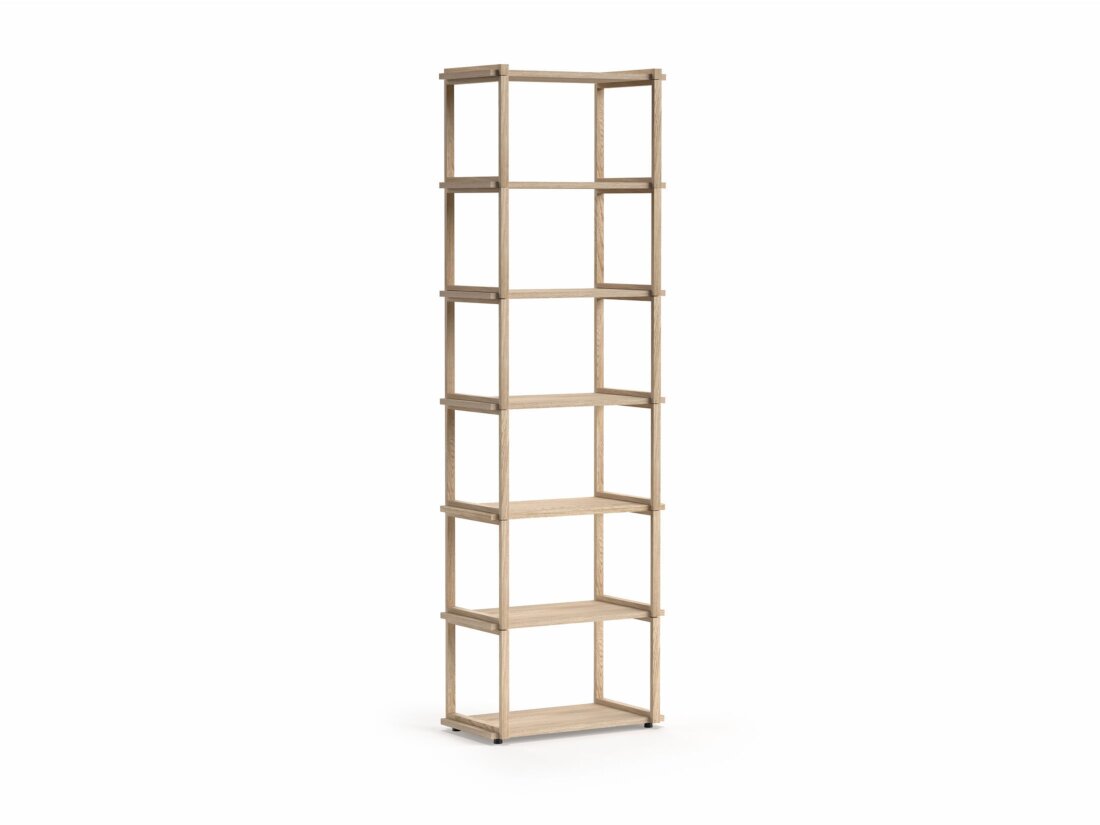 AIKO 1x6 Wooden Shelving Unit | 65x213x36 cm | oak
