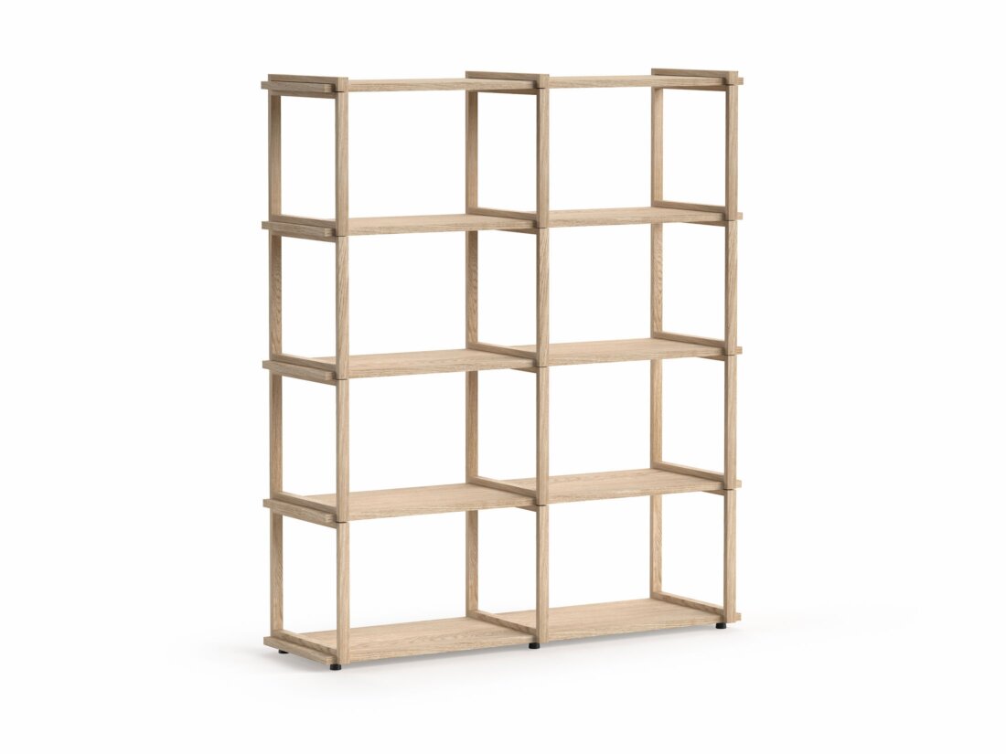 AIKO 2x4 Wooden Standing Shelf | 122x144x36 cm | oak