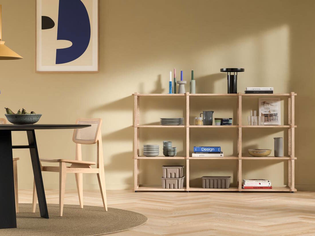 AIKO 3x3 Wooden Bookshelf | 179x109x36 cm | oak