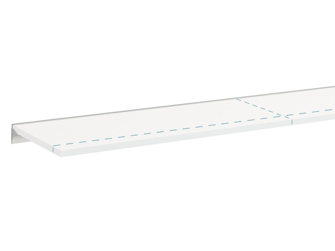 BOARD+RAIL Custom Floating Shelf | up to 160x30 cm | white/silver