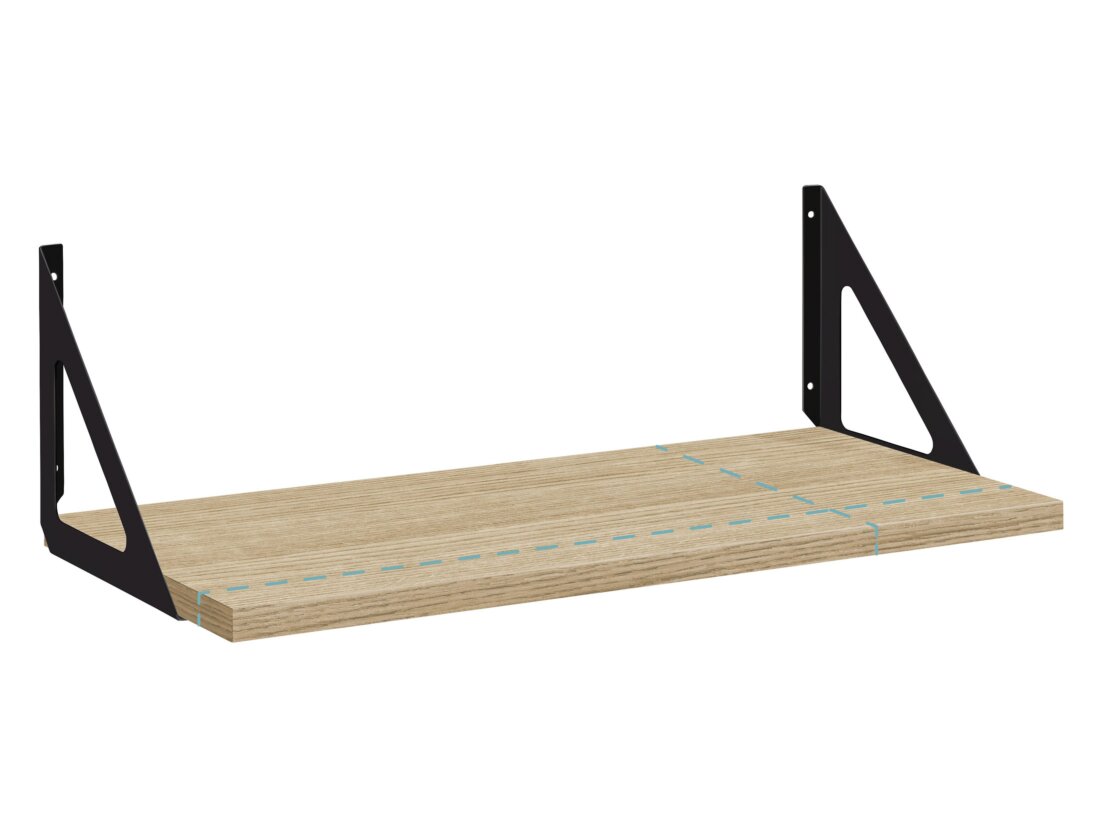 BOARD+TRI Cut to Size Shelf | up to 80x30 cm | oak/black