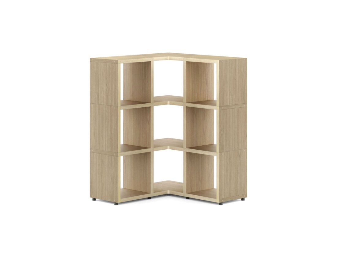 BOON 3x3 Corner Shelf | 88/88x112x33 cm | Decor oak
