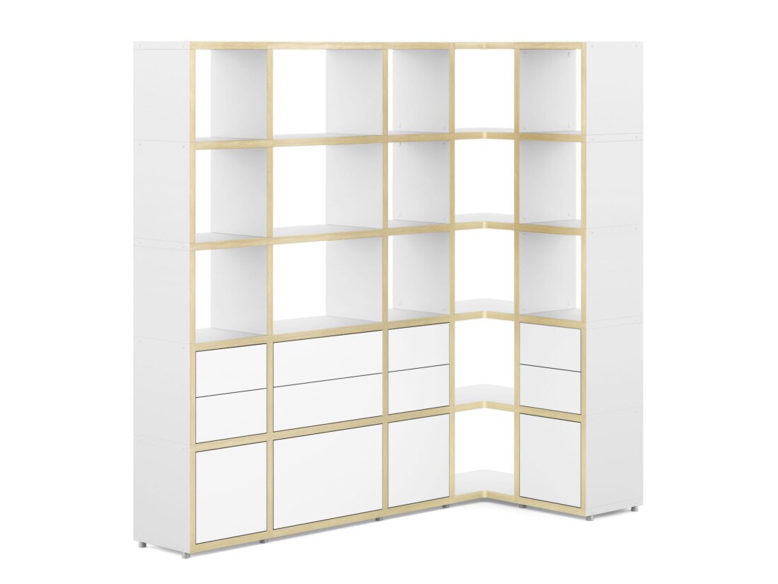 BOON Mix-5x5-P Corner Shelf | 181/88x183x33 cm | Decor white