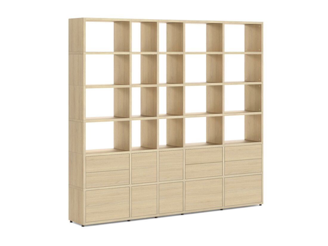 BOON Mix-5x6-P1 Bücherregal | 245x218x33 cm | eiche