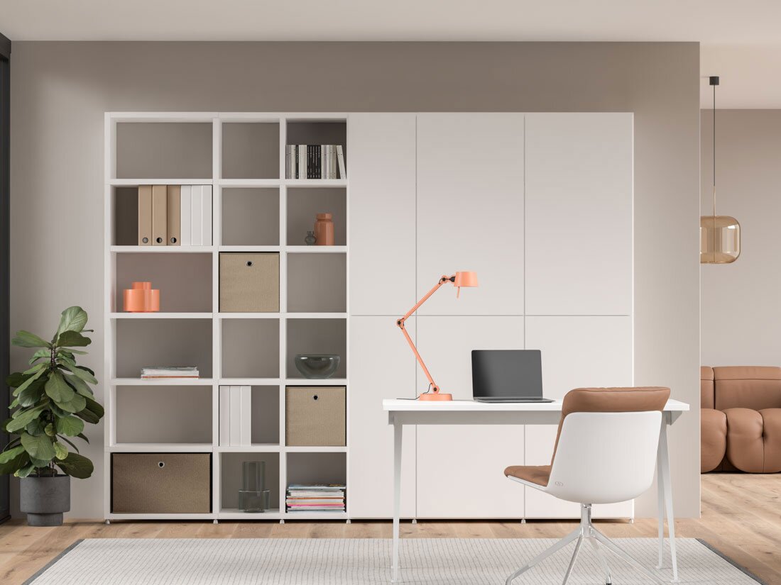 BOON Mix-6x6-P1 Bücherregal mit Türen | 281x218x35 cm