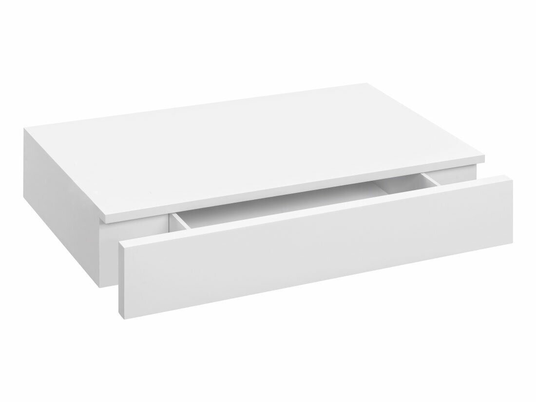 CASSETO Wandplank met lade | 48x28x8 cm | wit