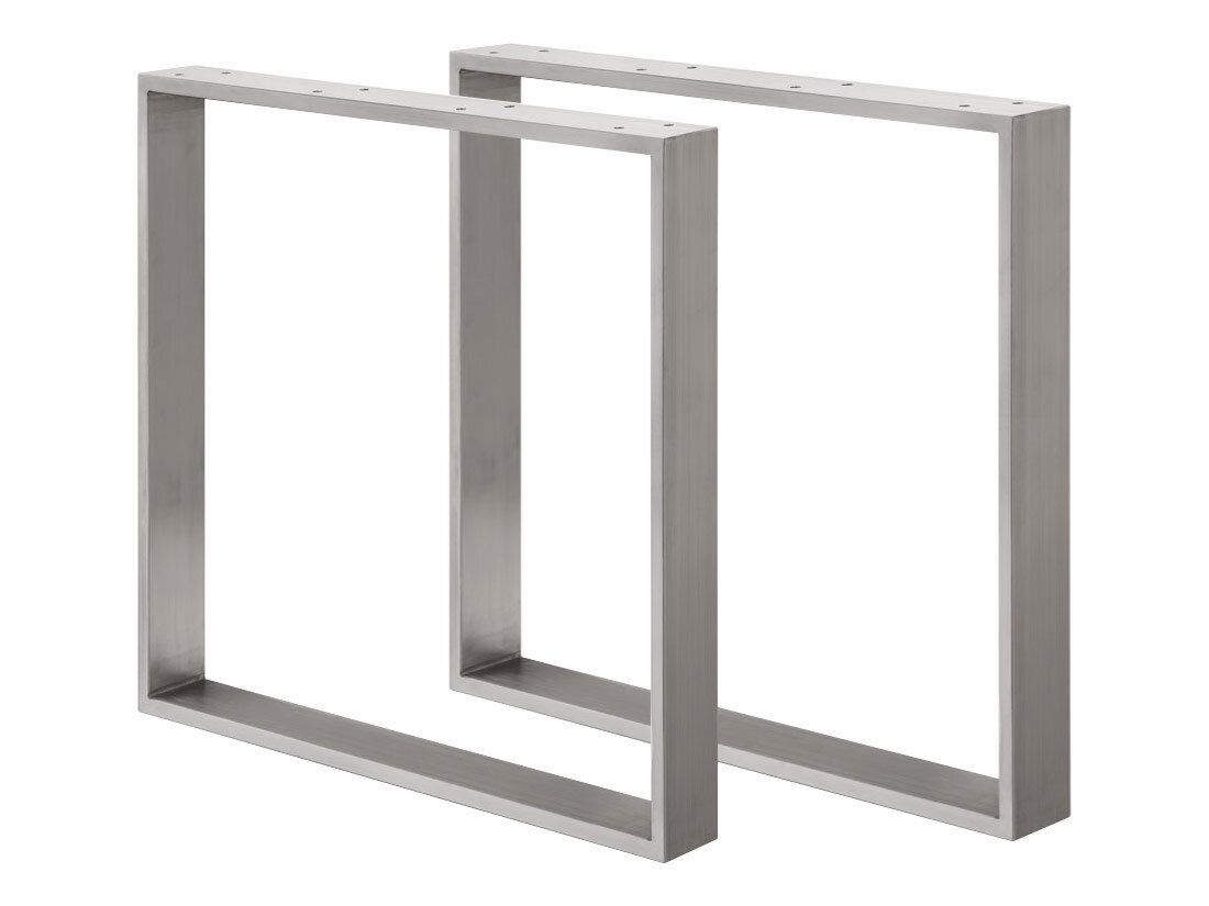 CHESS Tischkufen - 2 Stck | 80x8x72 cm | Dekor edelstahl