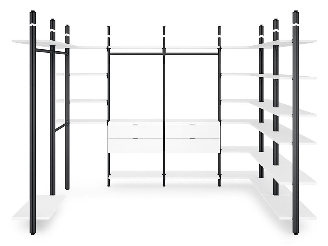 CLOS-IT D-806 Dressing sur mesure | 211/331x277x46 cm | blanc/noir