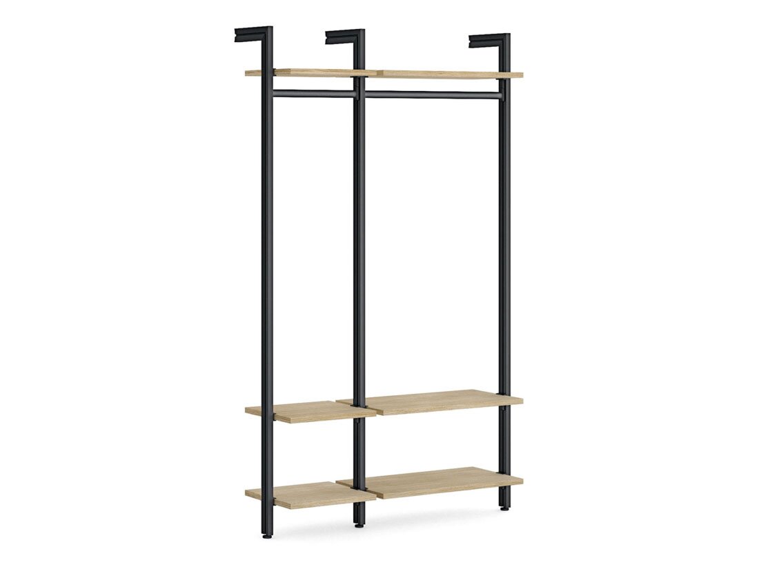 CLOS-IT W-150 Shelving System | 135x228x44 cm | oak/black