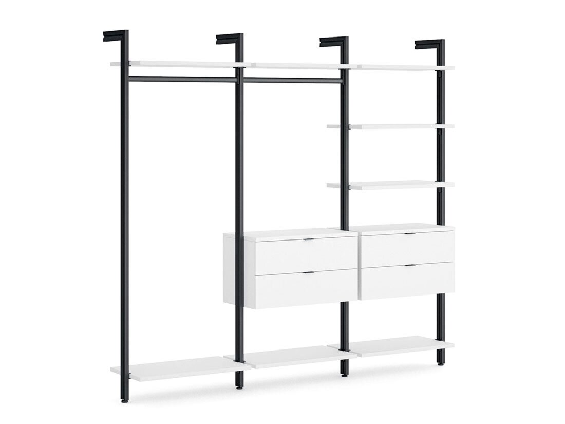 CLOS-IT W-305 Open Wardrobe System | 250x228x46 cm | white/black