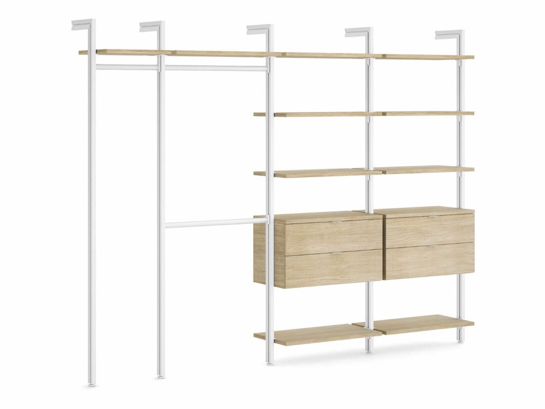CLOS-IT W-357 Open Wardrobe System | 299x228x46 cm | oak/white