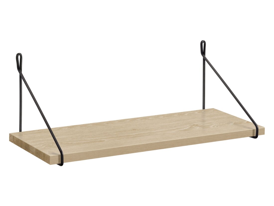 LITE+FIL Wall Shelf | 60x20 cm | oak/black