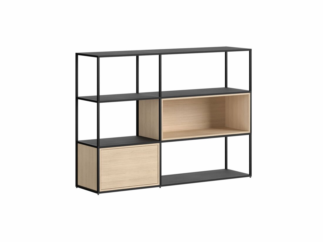 LIUM MIX-2x3-P Étagère basse | 145x105x36 cm | Décor noir