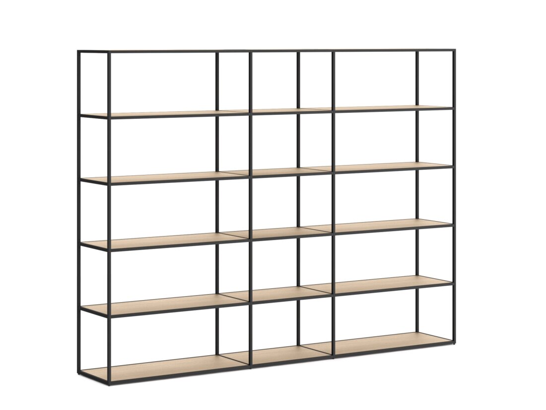 LIUM MIX-3x5-2 Shelving Unit | 232x174x36 cm | oak/black