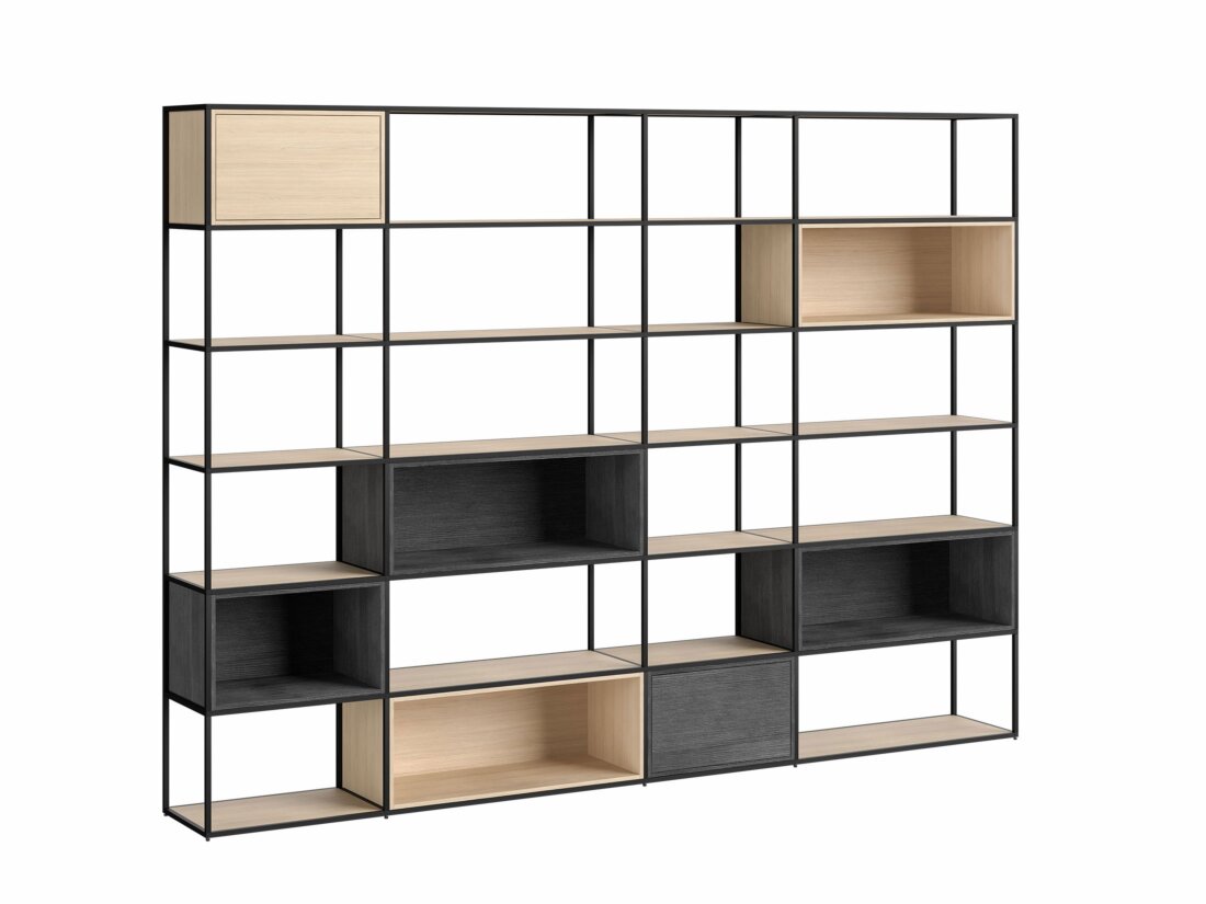 LIUM MIX-4x6-P Shelving Unit | 288x208x36 cm | Decor oak