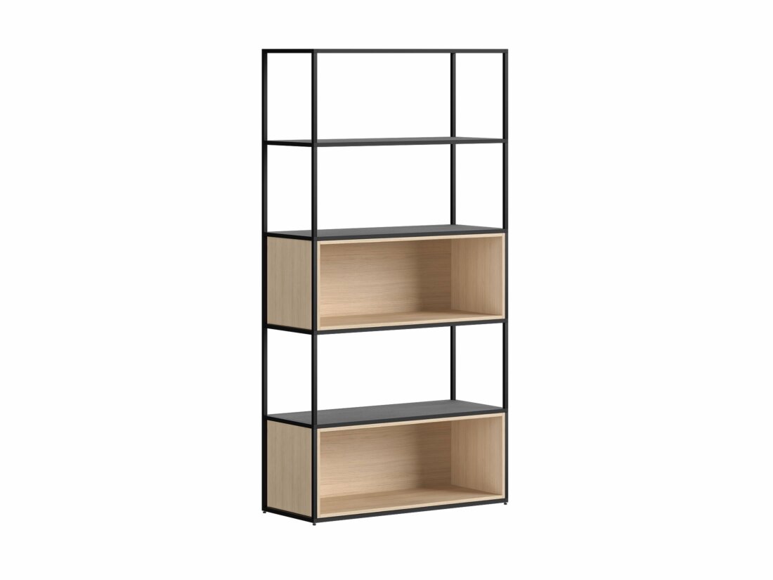 LIUM XL-1x5-P Bookshelf | 89x174x36 cm | Decor black