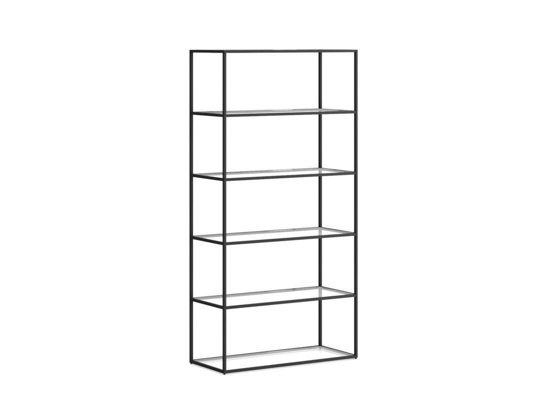 LIUM XL-1x5 Shelving Unit | 89x174x36 cm | clear/black