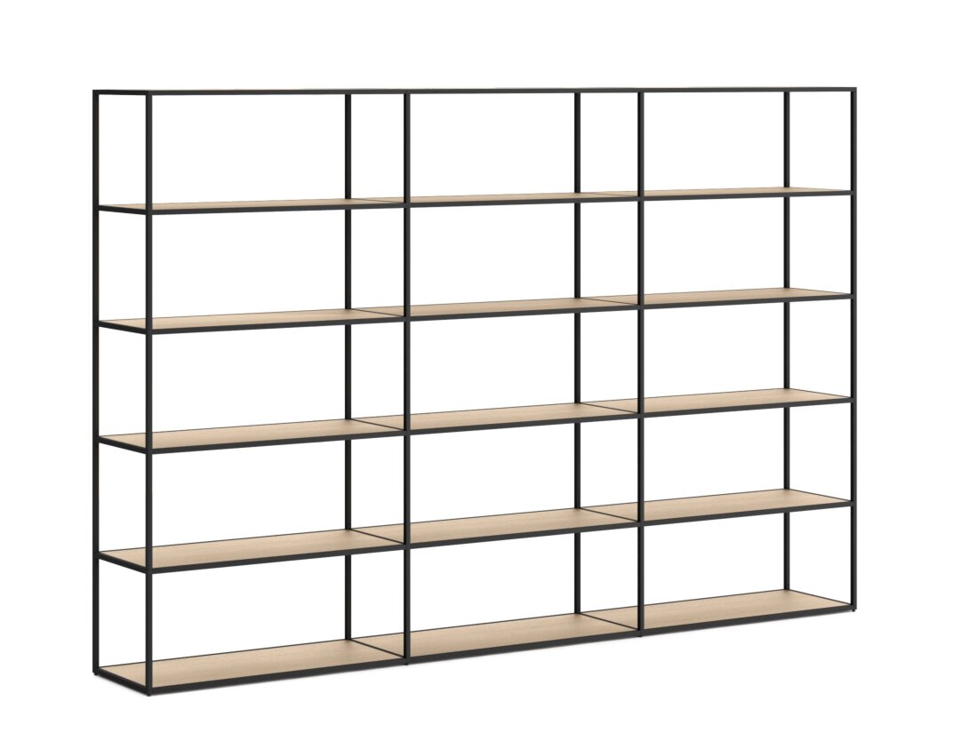 LIUM XL-3x5 Shelving Unit | 264x174x36 cm | oak/black