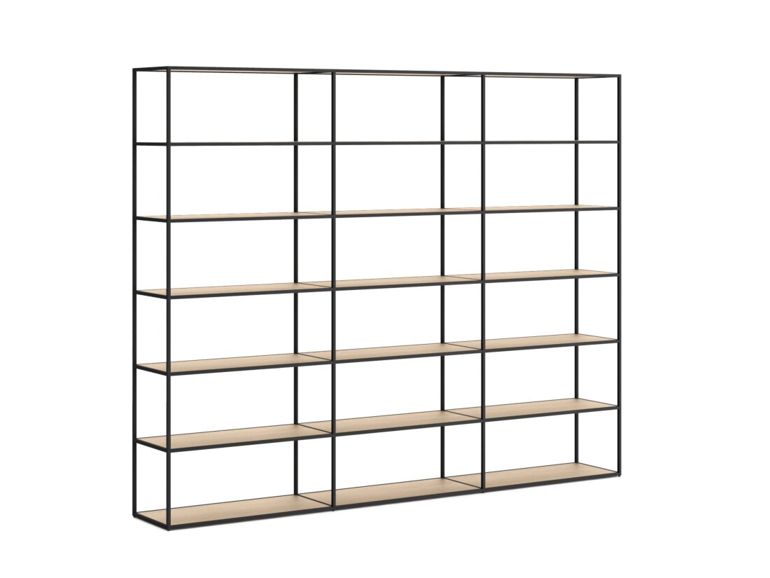 LIUM XL-3x6 Regalsystem | 264x208x36 cm | eiche/schwarz