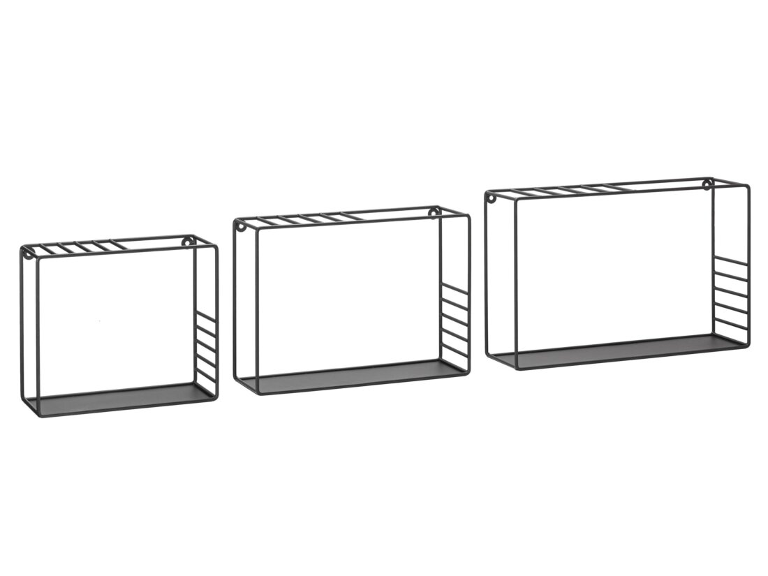 LYNN Wandkubus set - 3 stuks | 42x10x26 cm | zwart