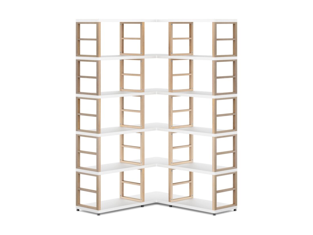 MAXX 3x5 Eckregal | 109/109x183x33 cm | Dekor esche