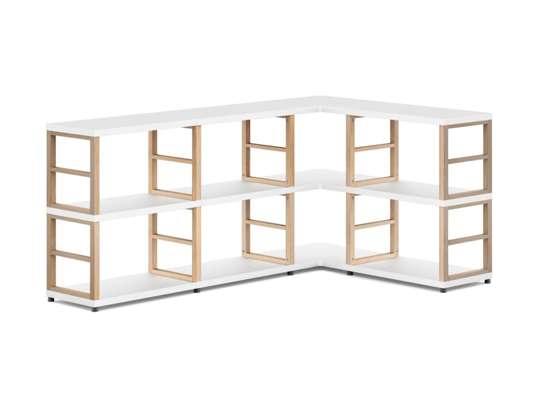 MAXX 4x2 Étagère d'angle | 166/109x76x33 cm | Décor frêne