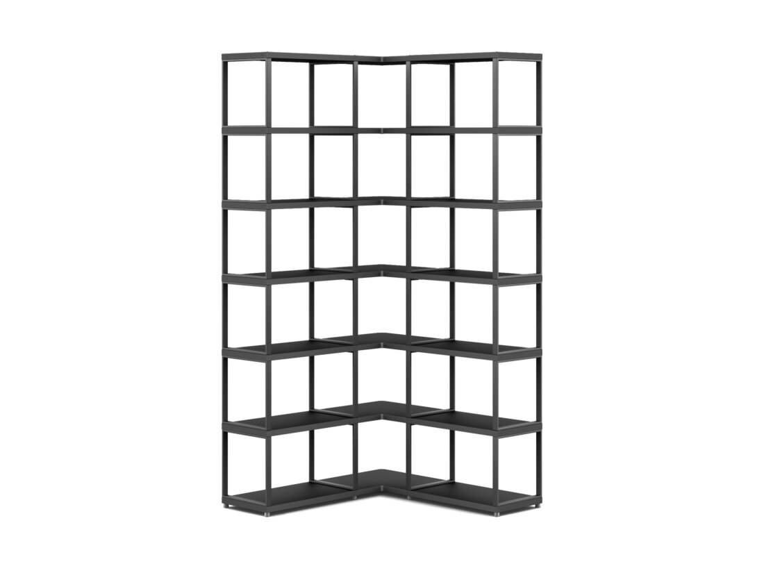 MAXX M-3x6 Eckregal | 109/109x218x33 cm | Dekor schwarz