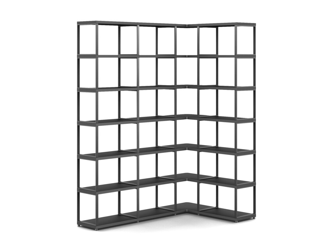 MAXX M-4x6 Étagère d'angle | 166/109x218x33 cm | Décor noir