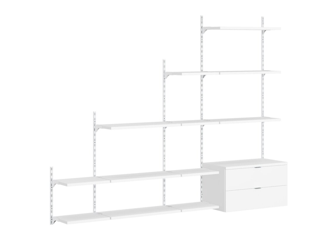 ON-WALL L-305 Slanted Ceiling Shelf | 255x200x44 cm | Decor white