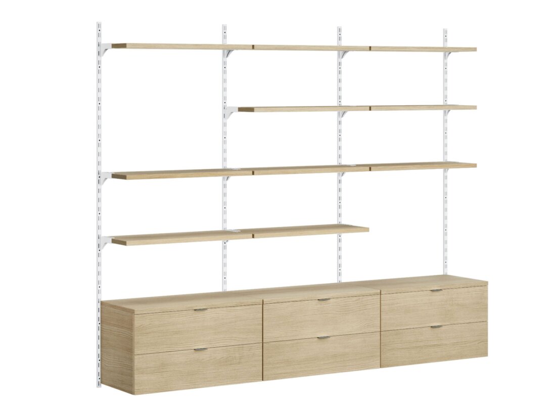 ON-WALL L-306 Regalsystem | 241x200x44 cm | Dekor eiche