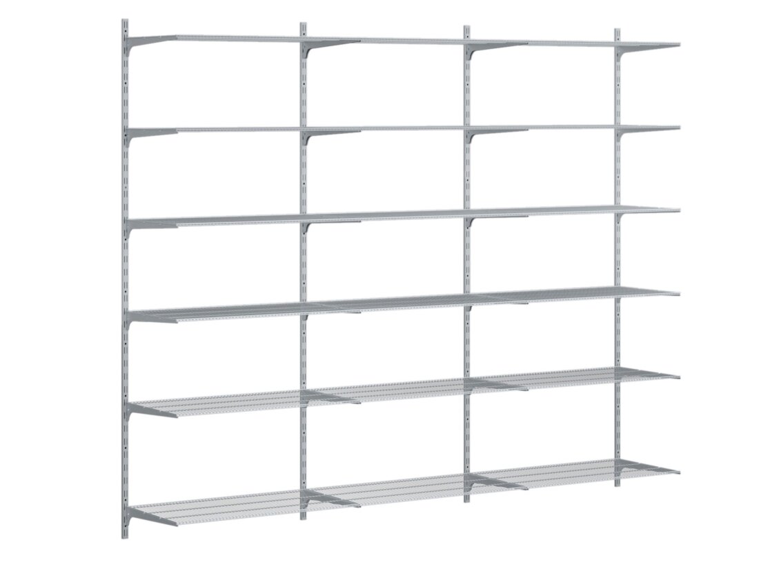 P-SLOT D-301 Wandregalsystem | 243x200x42 cm | grau