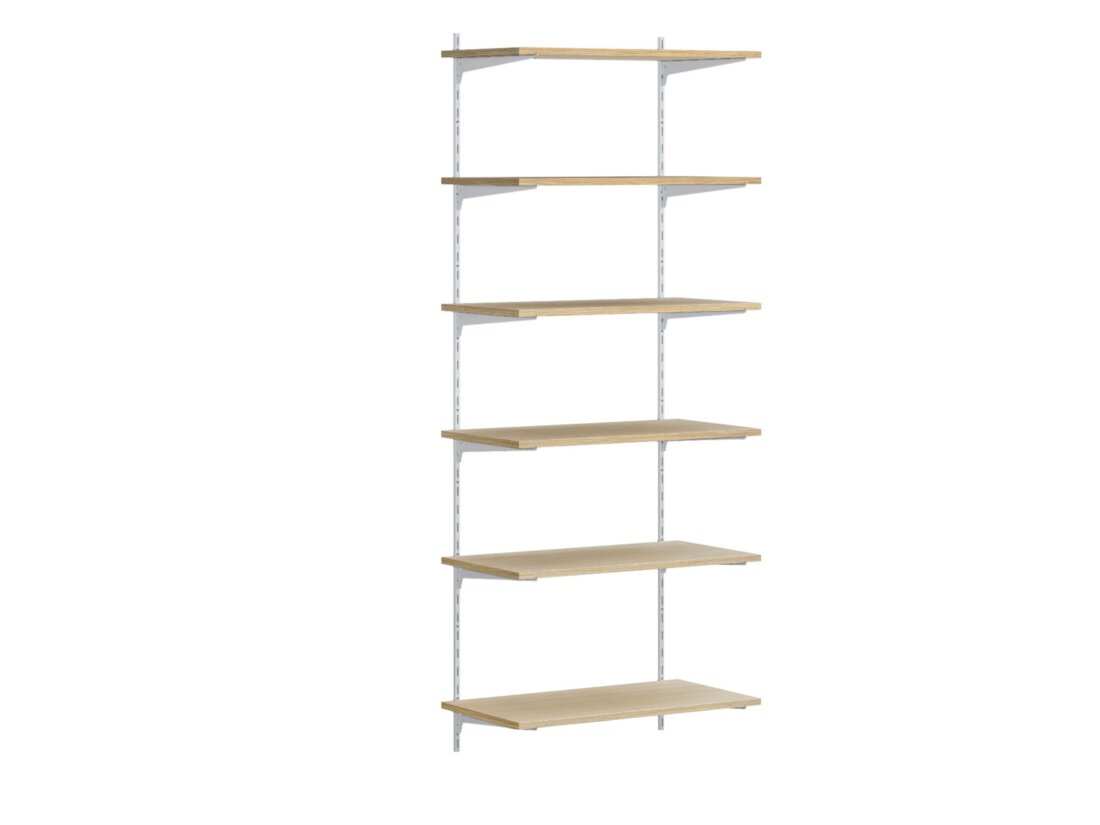 P-SLOT H1-101 Wandregalsystem | 80x200x42 cm | eiche/weiß