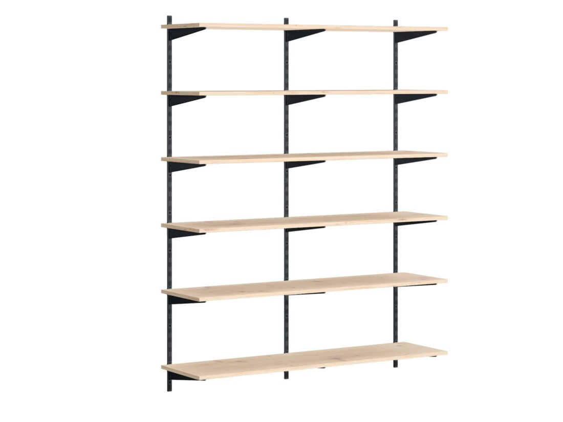 P-SLOT H2-201 Wandregalsystem | 160x200x42 cm | fichte/schwarz