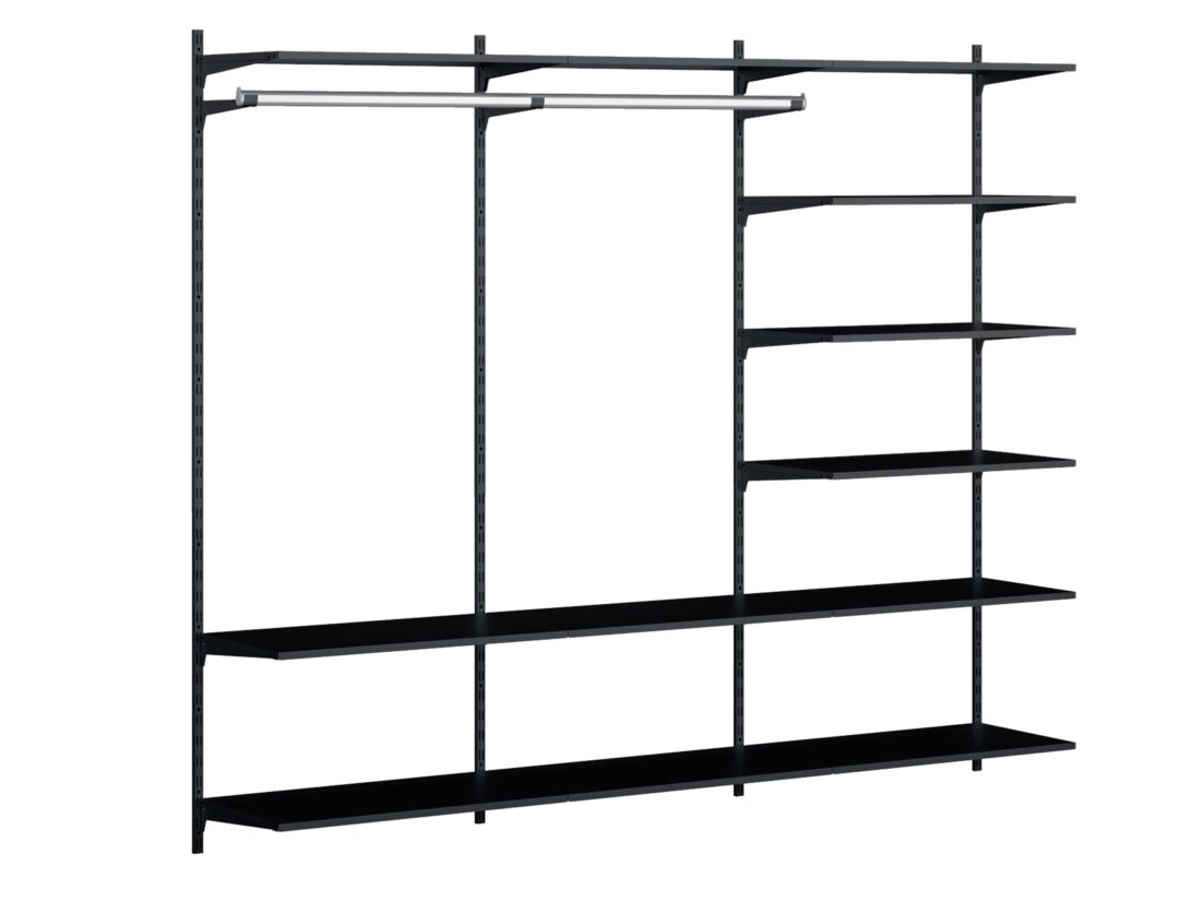 P-SLOT S-302 Wandregalsystem | 243x200x42 cm | schwarz