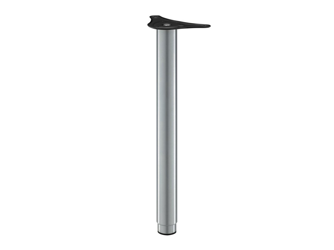 PASO-V Tischbein verstellbar - 5 cm | 5x60-90 cm | silber