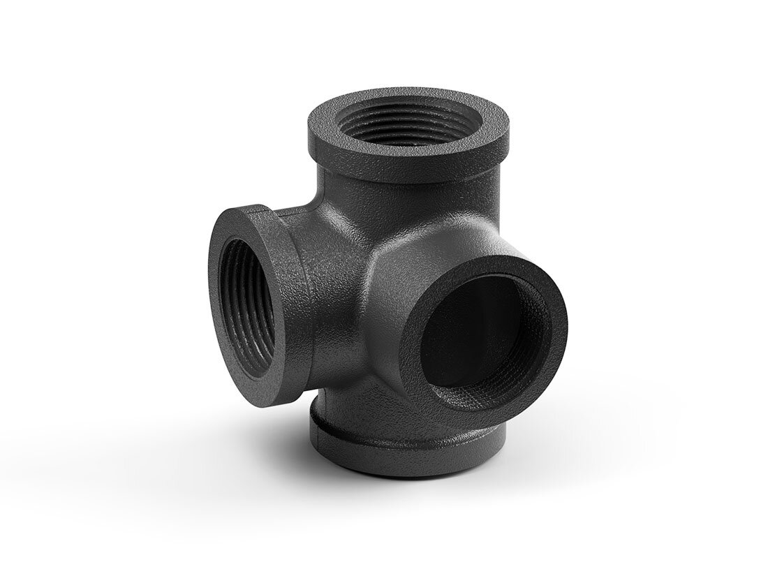 PIPE 4-Fach-Verbinder 90° [I] | 3/4" | schwarz