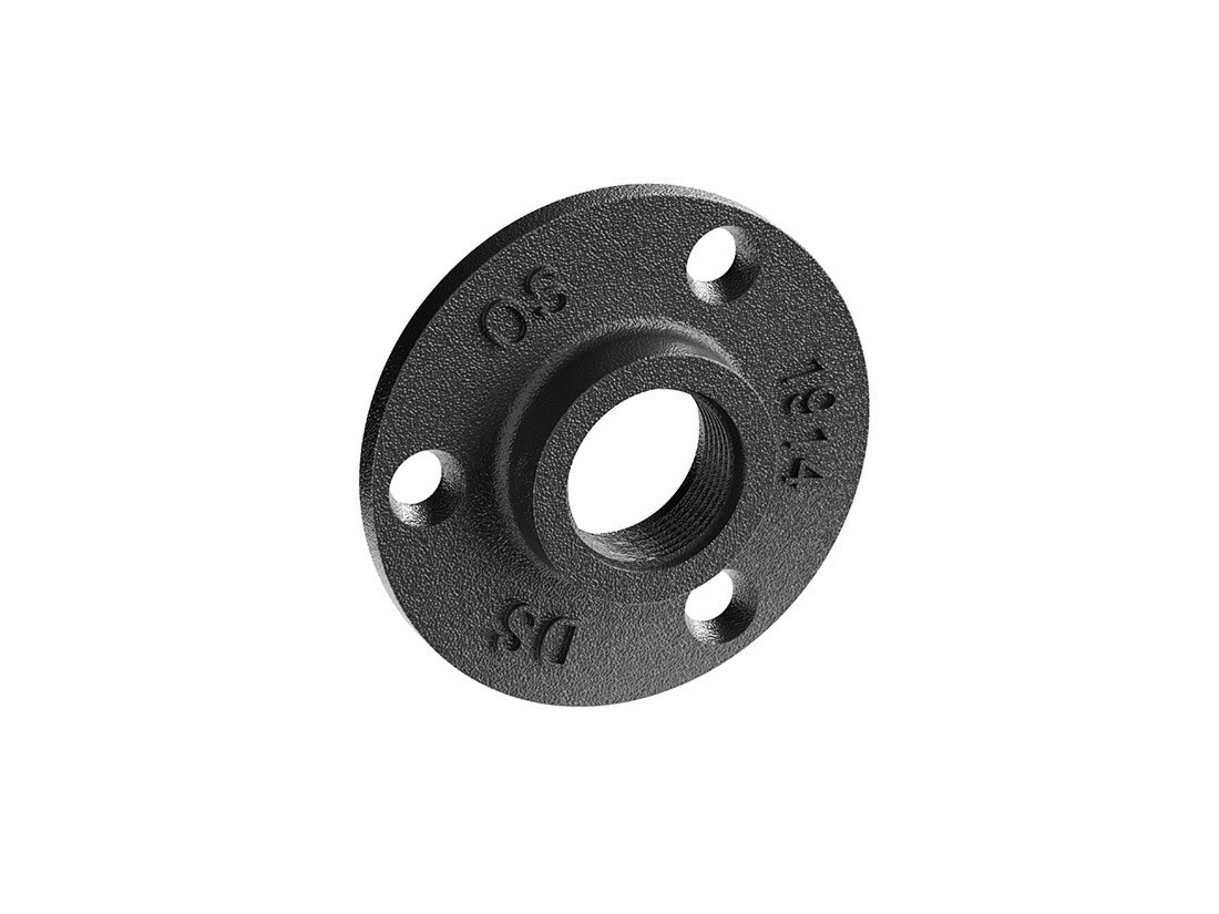 PIPE Flansch [A] | Ø 6,5 cm - 3/4" | schwarz