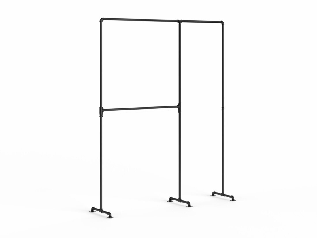 PIPE S-150 Kleiderständer | 175x211x45 cm | schwarz